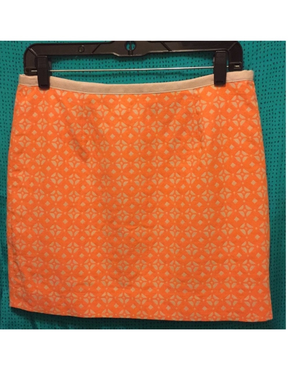 Fossil Orange Patterned Mini Skirt Size 6 EUC